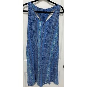 Reversible Kuhl Blue Geometric Print Racerback Tank Dress Women's M gorpcore